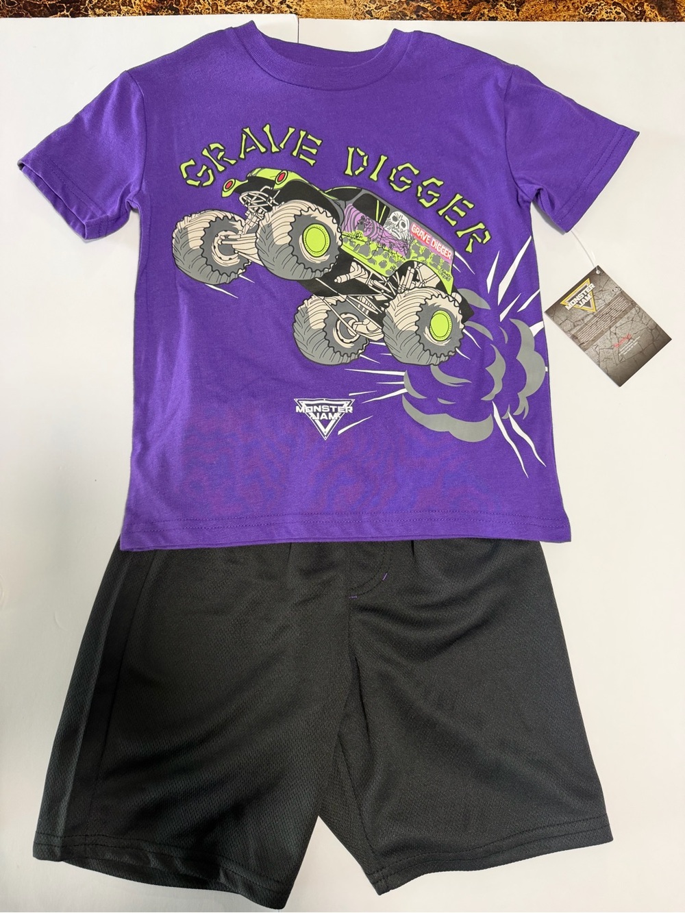 Grave Digger Short-Sleeve Tee for Kids - Purple